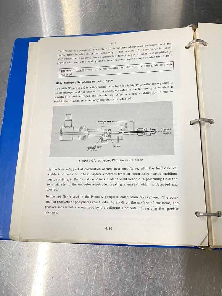Perkin Elmer Sigma 3b Gas Chromatograph - Users Guide / Instructions Manual