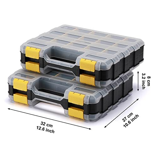 2pcs Double Side Tool Organizer With Customizable/removable Plastic Dividers Har