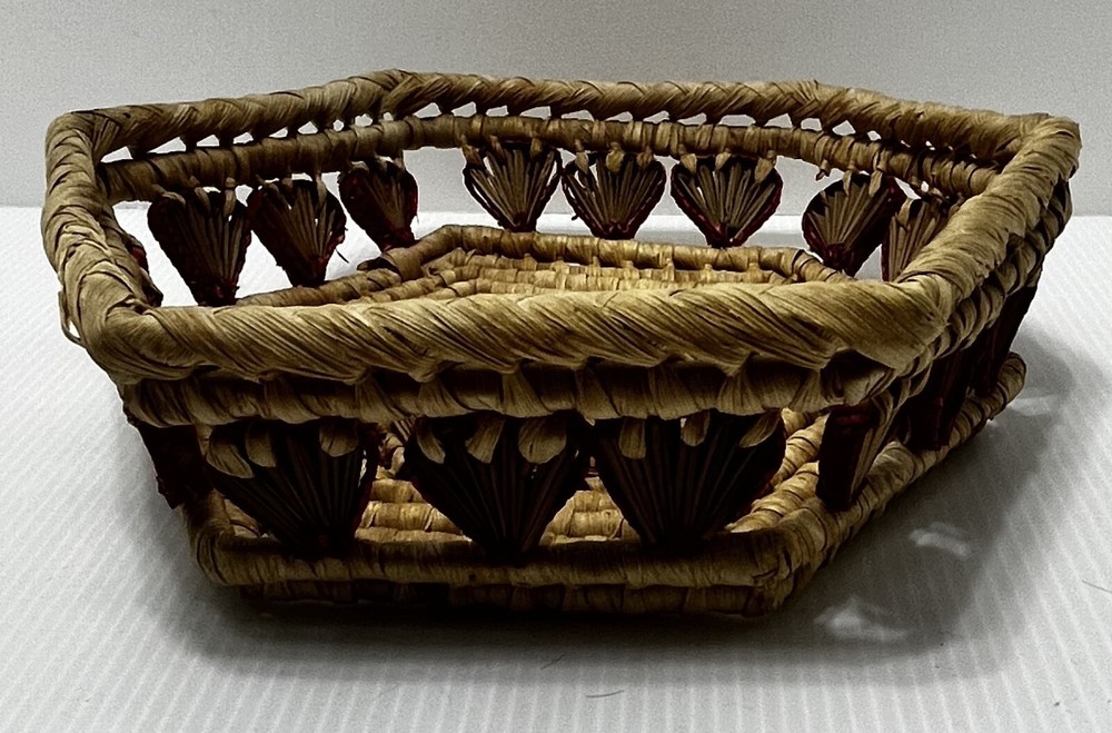 Vintage Handmade 9" Coiled/Woven Basket