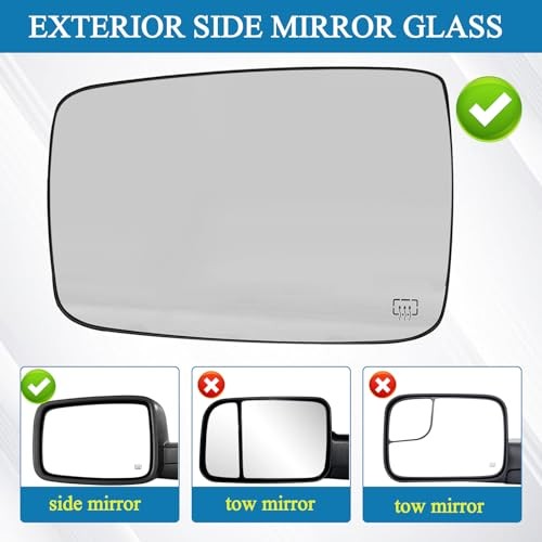 Driver Side Heated Mirror Glass Compatible with 2009-2018 Driver Left Side