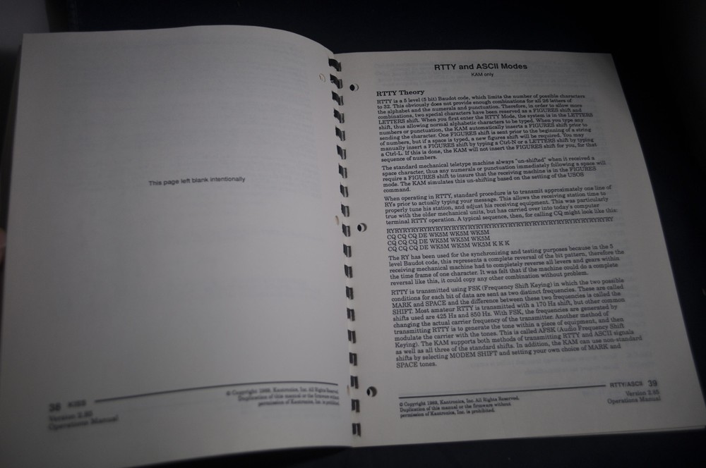 Kantronics Operations Manual KAM*KPC4*KPC2400*KPC1*KPC2