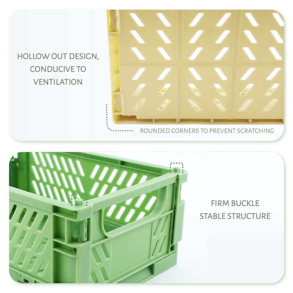 4 Pack Mini Plastic Baskets for Shelf Storage Organizing, Small Plastic Baske...