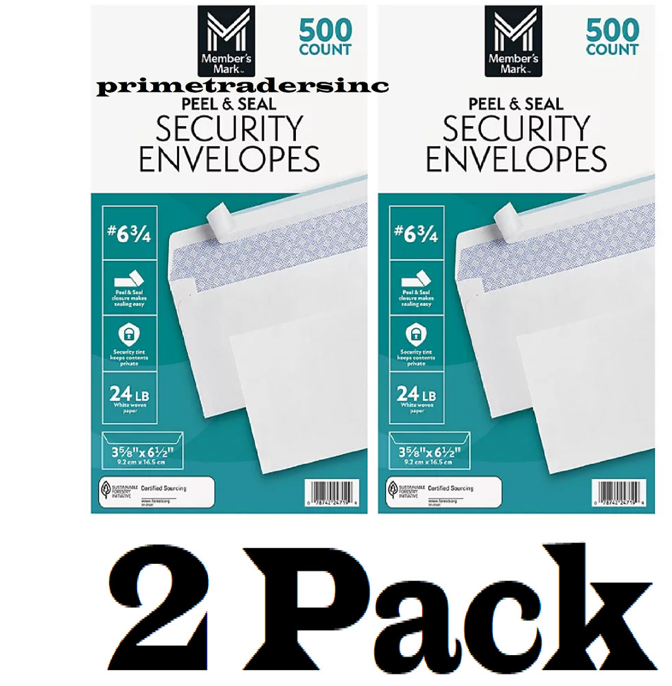 2 Pack - Member's Mark Security Envelope #6-3/4 (500 ct.)