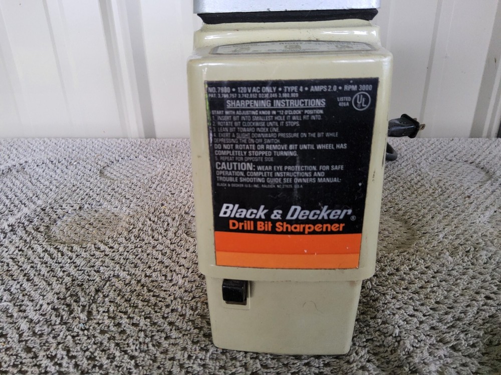 VTG Black & Decker Drill Bit Sharpener Double Insulated Model 7980/9080