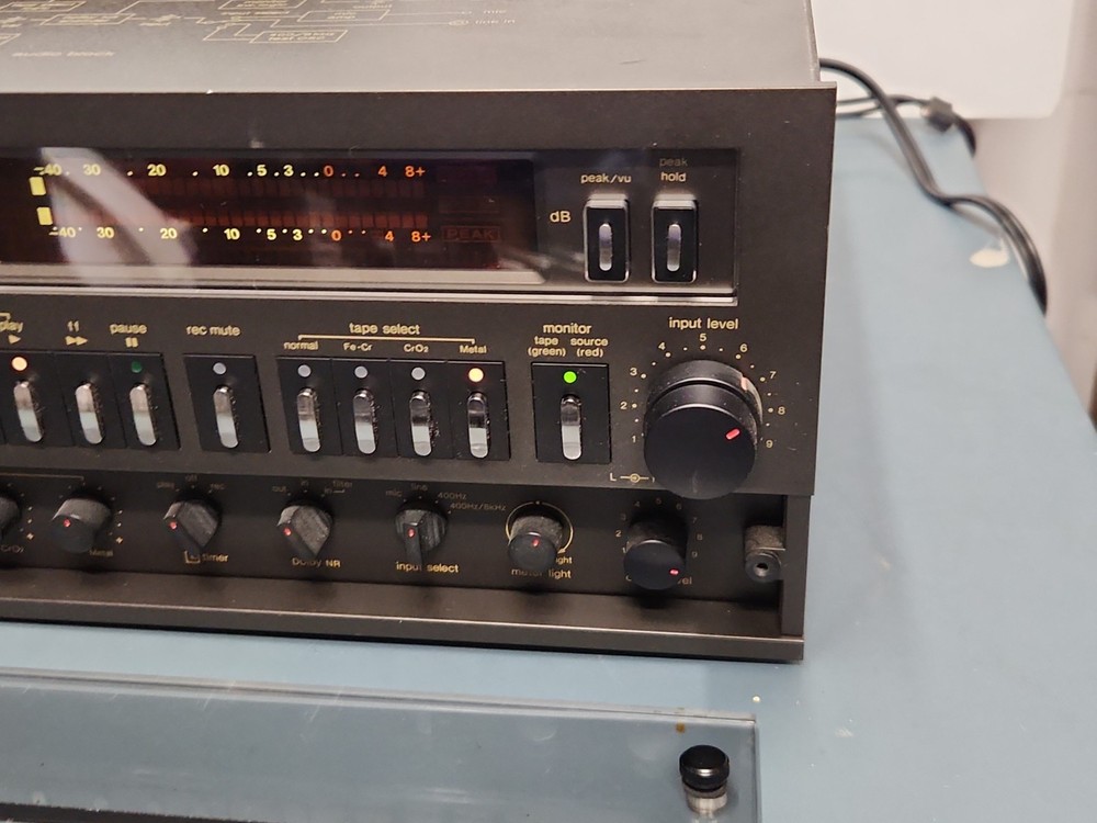 Technics RA-M95 cassette deck RP-9690 BOTH WORK LAZY DOOR OPEN. READ DESCRIPTIO