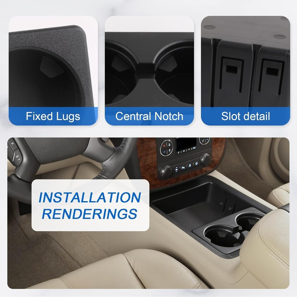 Cup Holder Compatible with Front Center Console Beverage Drink Insert Replace 19