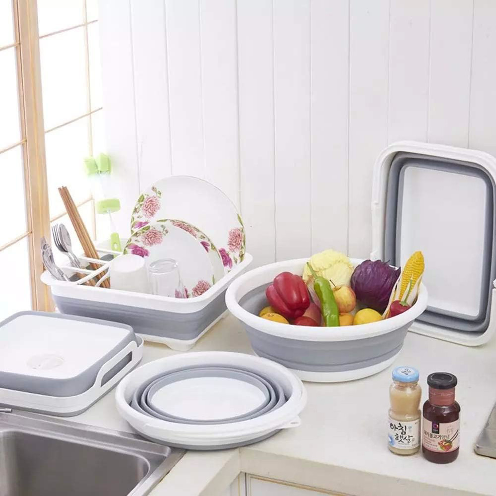 Collapsible Dish Drying Rack Portable Drainer Organizer for Kitchen & RV Storage