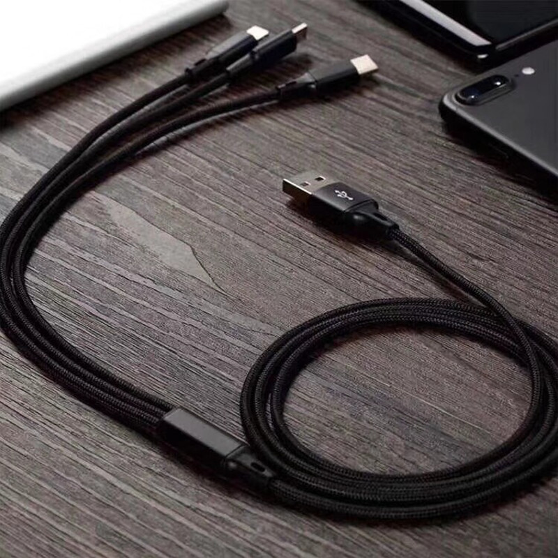 Mobile Phone Charging Cable 3in1 Type-C Micro USB iOS for iPhone Samsung Huawei