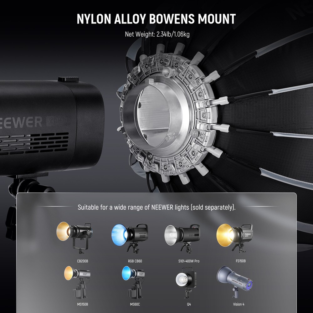 NEEWER 21.7'' Parabolic Softbox Bowens Mount,Quick Release with Diffusers