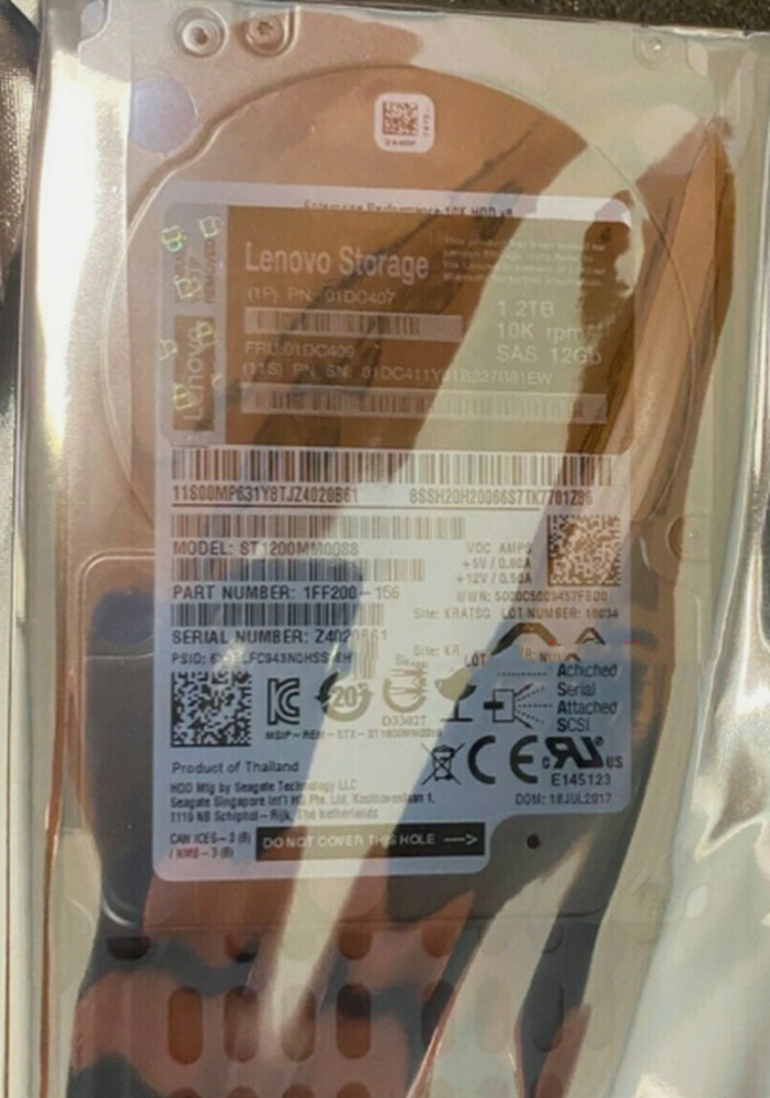 One New Lenovo 01DC407 01DC409 1.2T 10K 2.5 SAS 12Gb DS4200 DS6200 DS2200 D1212