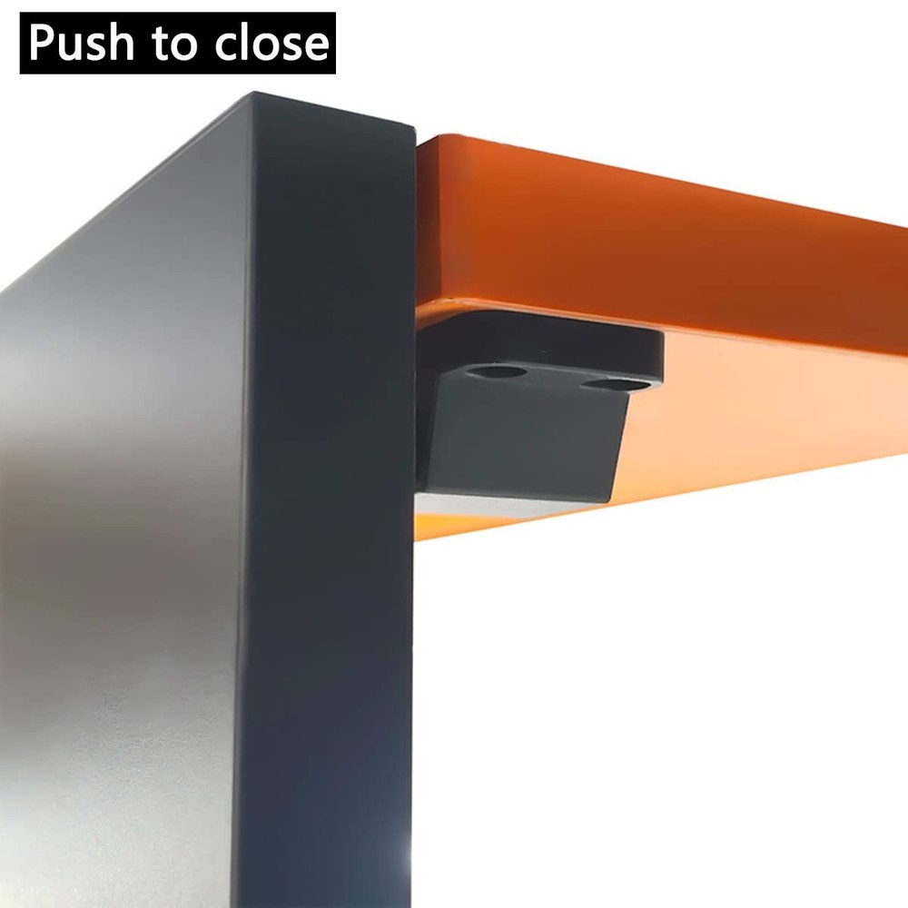 8 PCS Self-Closing Push Open Door Latch Hidden Cabinet Black Hardware Lock