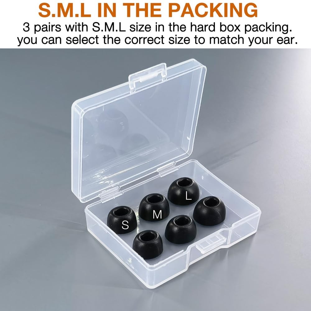 TENNMAK Memory Foam Eartips Compatible with Nothing Ear/Nothing Ear (a) black