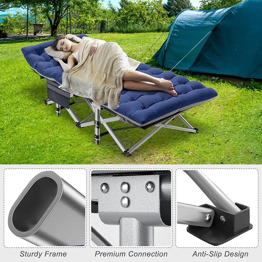 Double Layer 1200D Portable Sleeping Cots Bed, Heavy-Duty Sleeping Cots, with Ca
