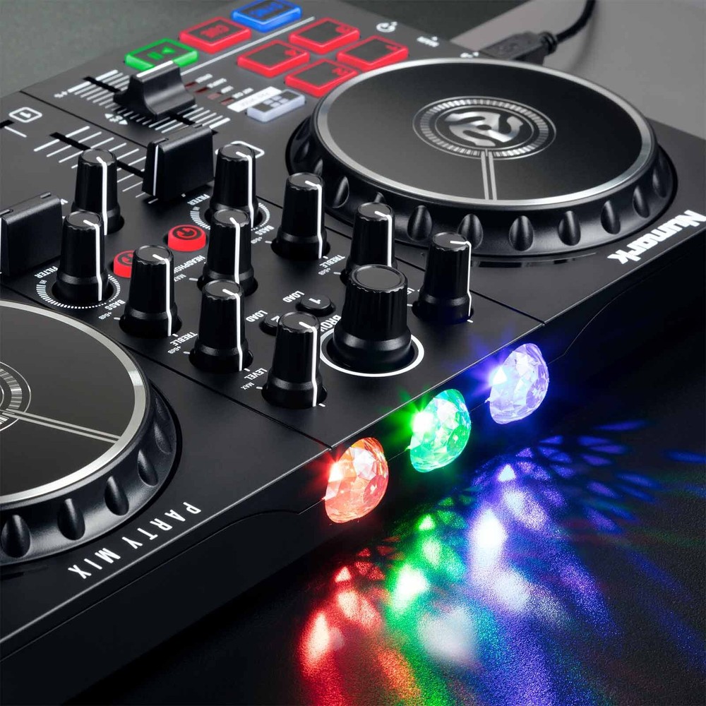 Numark Party Mix II DJ Controller Serato LE Software w 15" Speakers Gig Pack