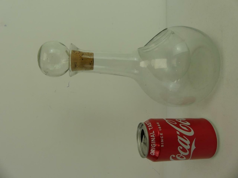 (ref288AG) Unusual Flask within flask Antique Glass