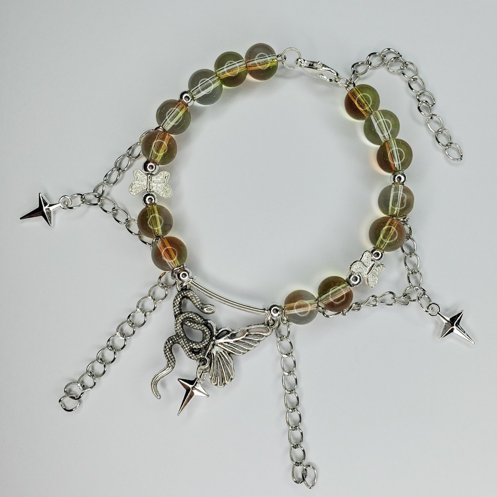 Hand crafted artisan unique gemstone bracelet