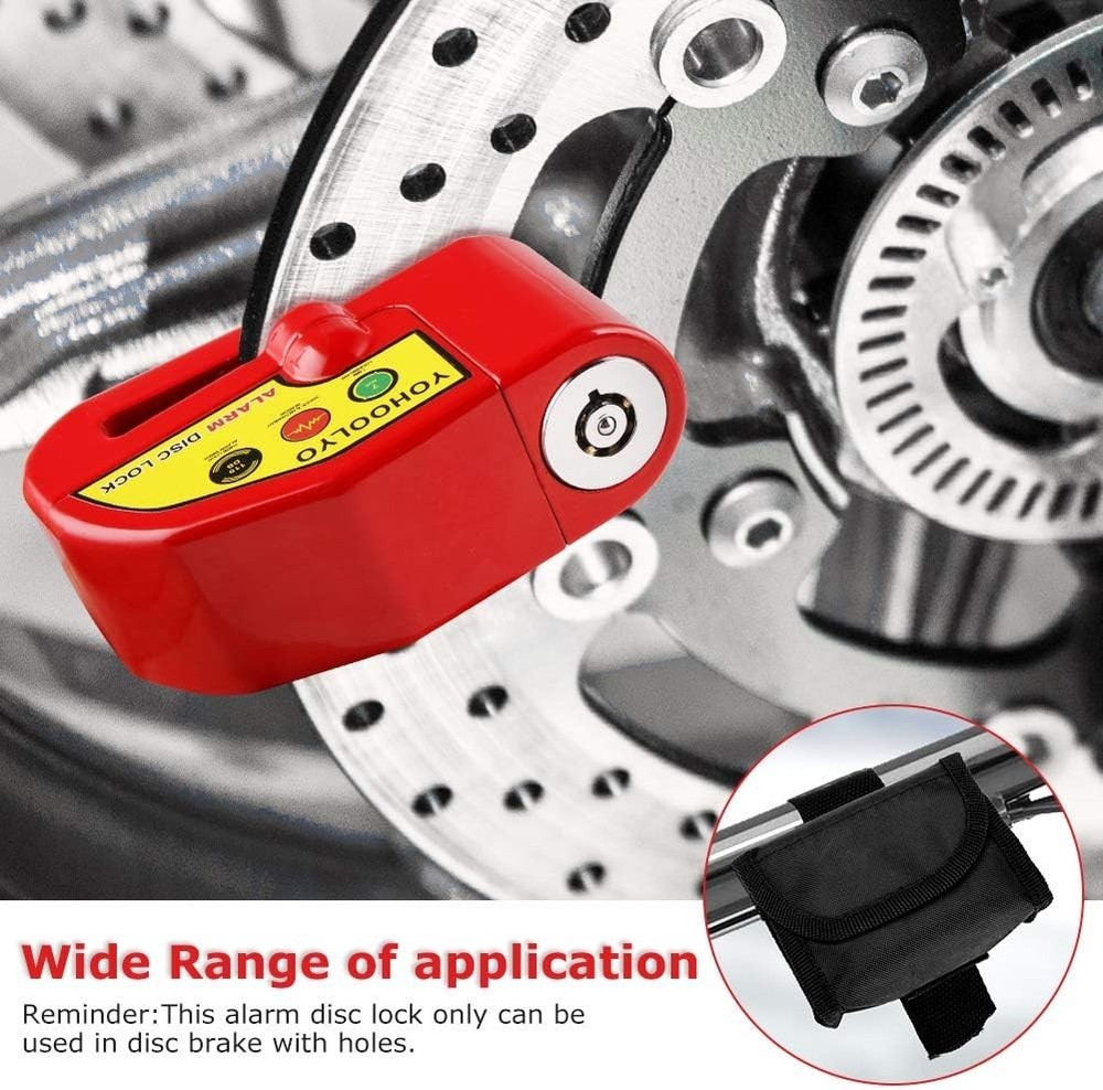 Compact 110 dB Motorcycle Lock with Reminder Cable – Ultimate Theft Protection
