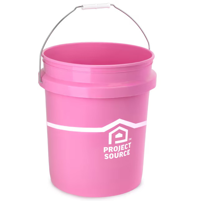 Project Source Pink 5-gallon Plastic Pink General bucket