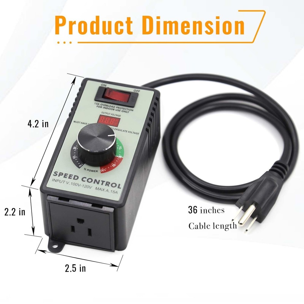 AC Motor Variable Speed Controller & Fan Controller with Rheostat, Variable V...