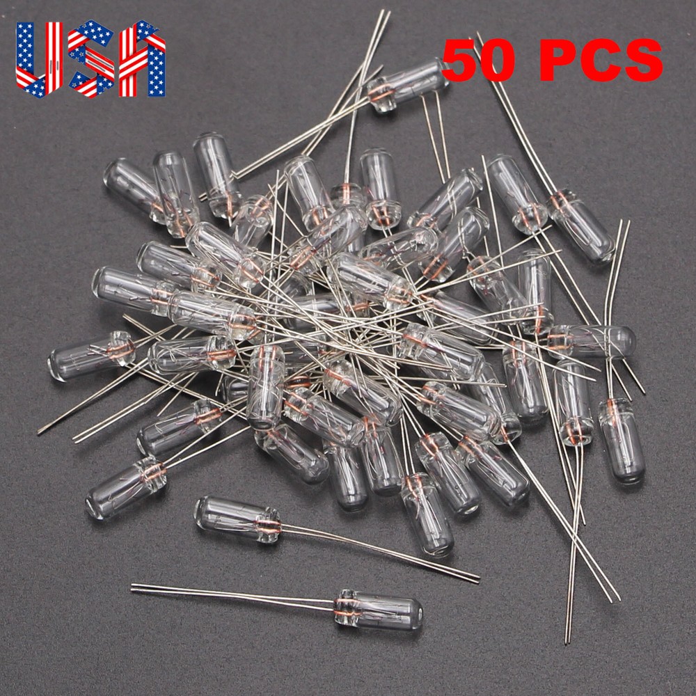 50 Mini Lighting Lamp Bulbs for GM Speedometer Cluster Backlight 4.7mm 12v-14v