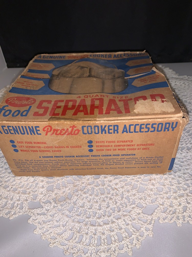 Vintage Presto Food Separator In Original Box