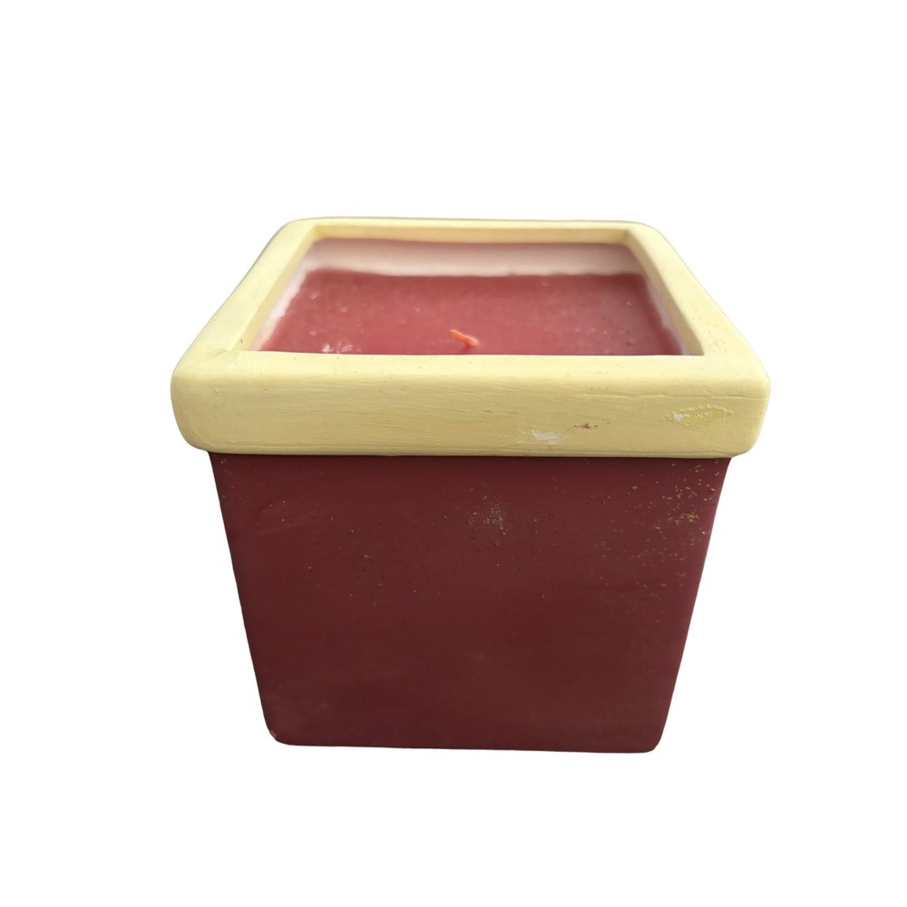 Christmas Ceramic Chimney / square Scented Candle New 4x4