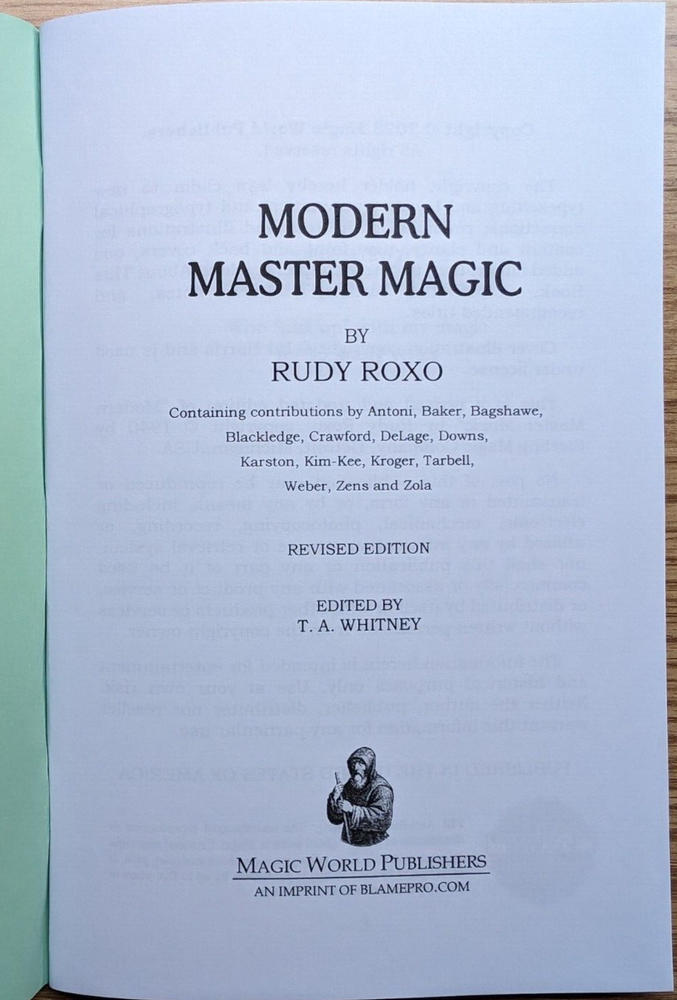 Modern Master Magic by Rudy Roxo (with Tarbell, Downs, Weber and others)