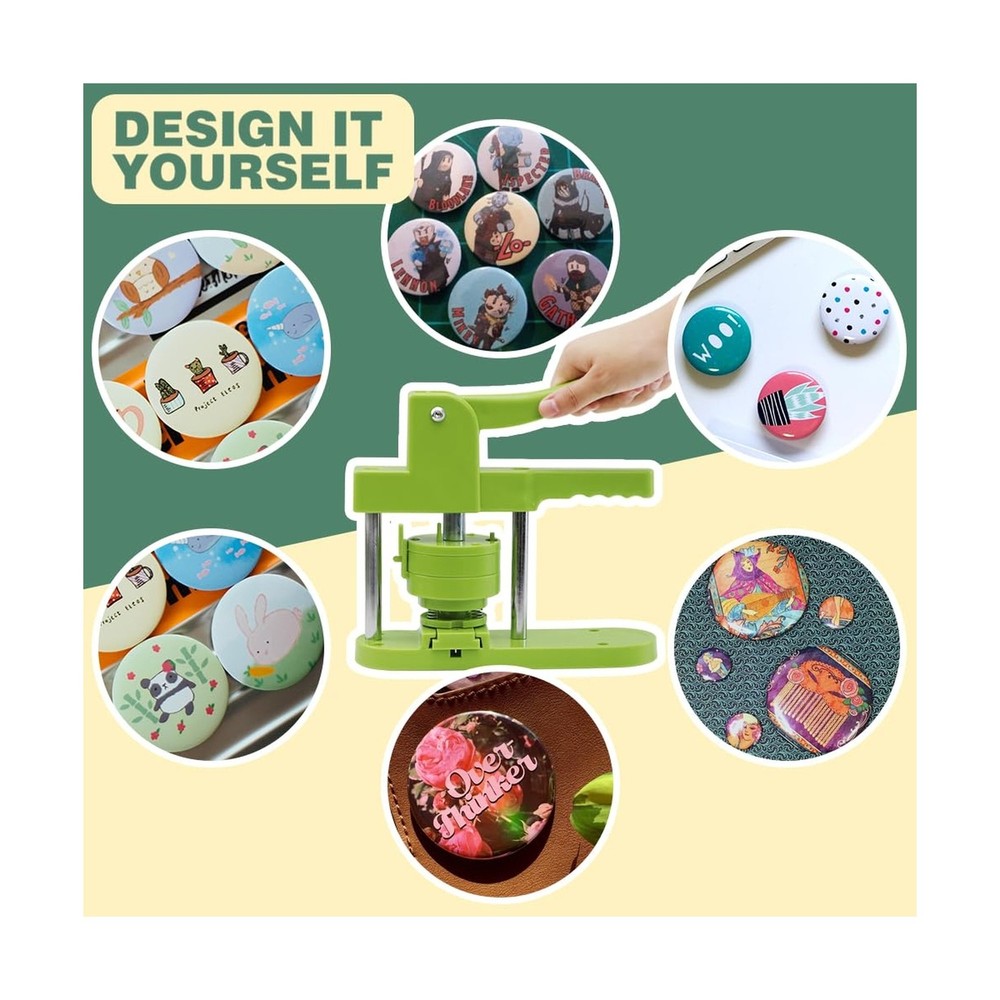 Button Maker Machine Multiple Sizes, Pin Maker Machine 2.25 inch+3 inch, Inte...