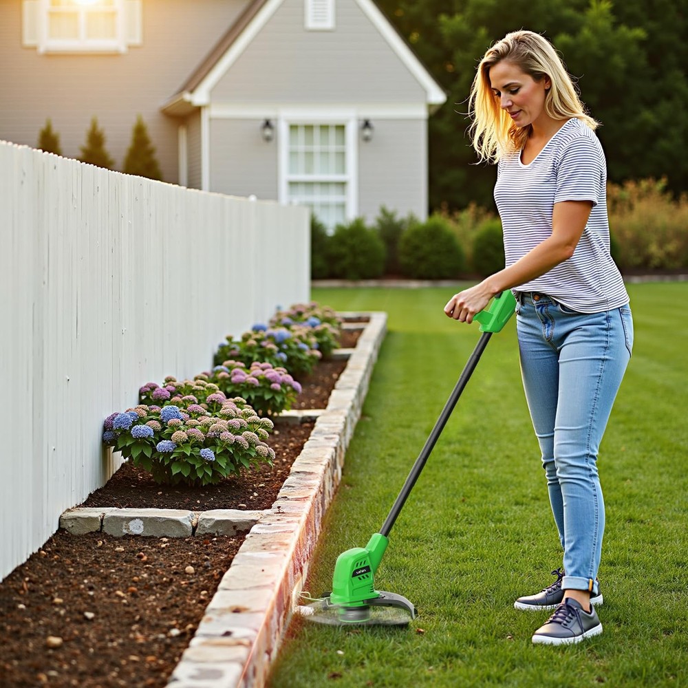 Weed Wacker Battery Powered 10 Inch, String Trimmer Cordless with 2.0Ah Batte...