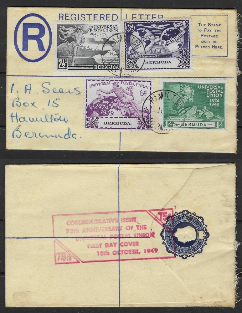 Bermuda 1949 Registered UPU FDC