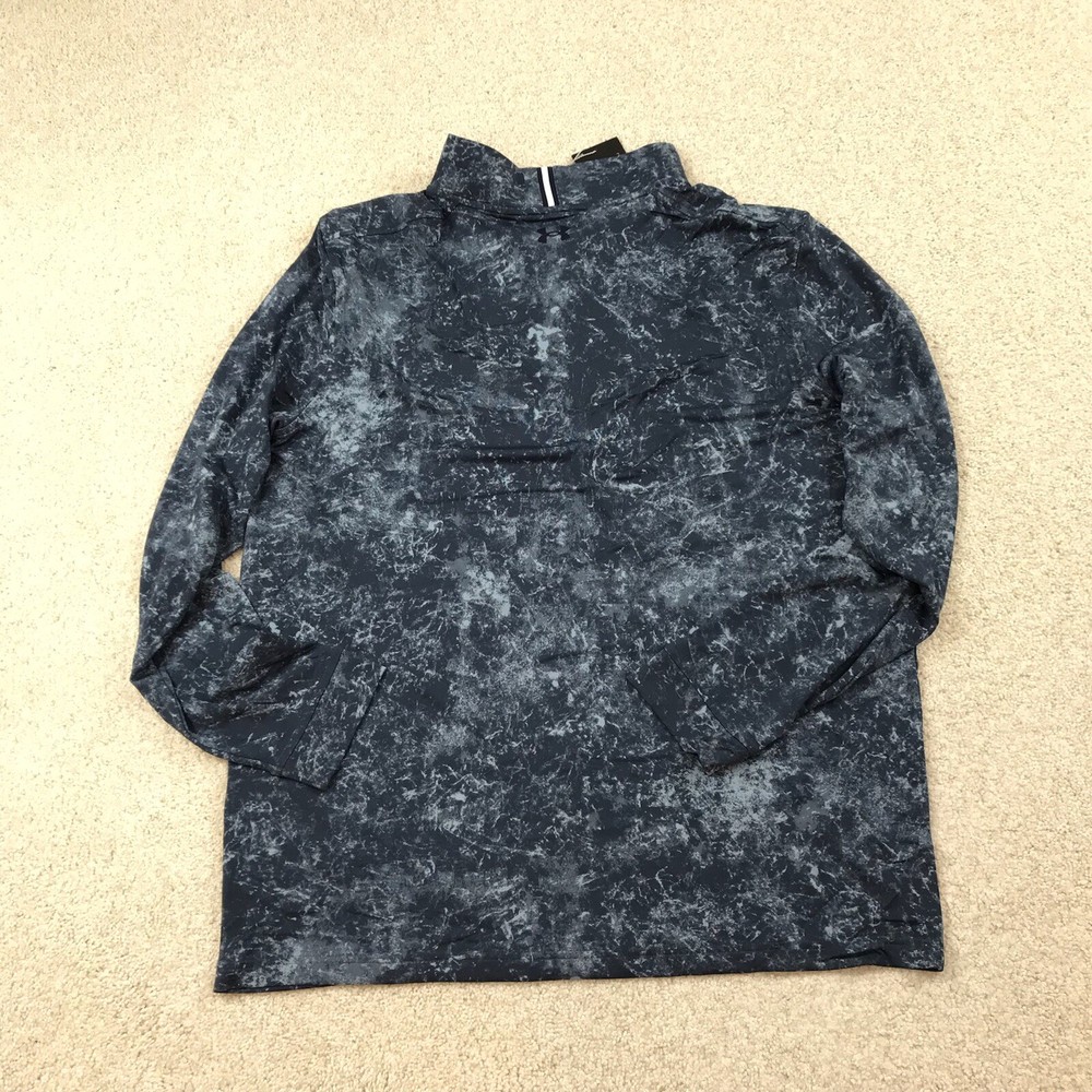 Under Armour 1/4 Zip Golf Pullover Printed Abstract Mens XL New Blue