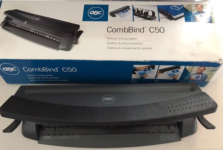 GBC COMBBIND C50 PERSONAL BINDING SYSTEM Includes Pack Of 25 Binds N Manual