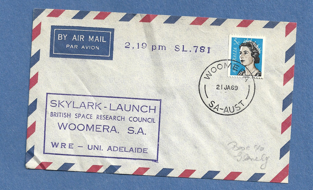 SKYLARK LAUNCH JAN 21,1969 WOOMERA AUST SPACE COVER