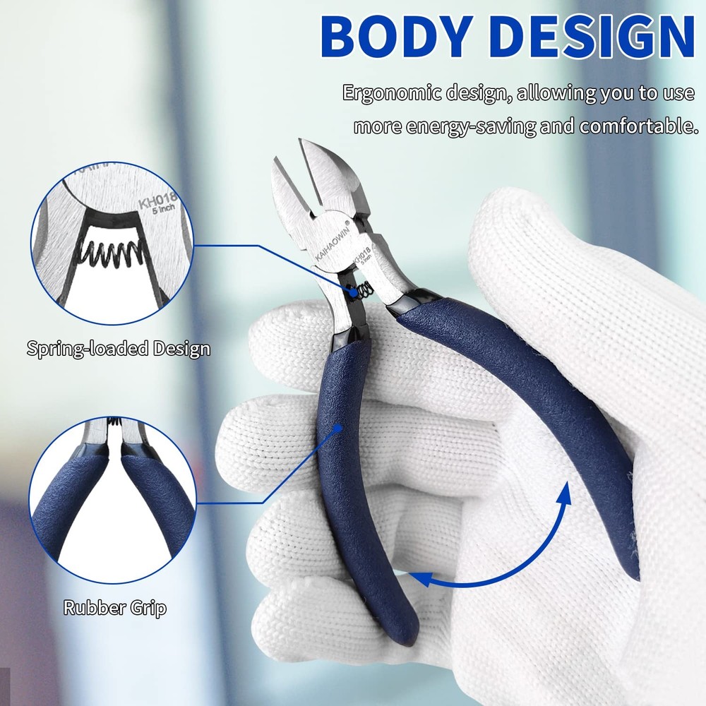 Wire Cutters 5 * 5 inch, Flush Cutters Diagonal Cutters Side Cutters Precisio...