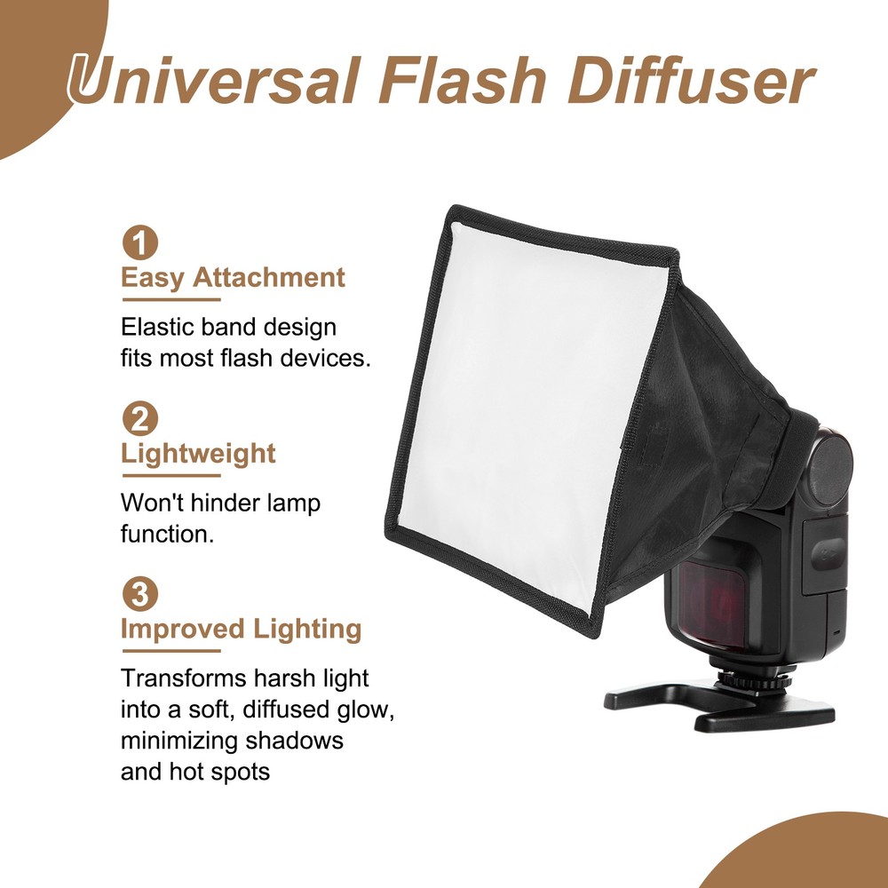 2pcs 7.5" x 9" Flash Diffuser Light SoftBox, for Nikon SB-5000 SB-700, Black