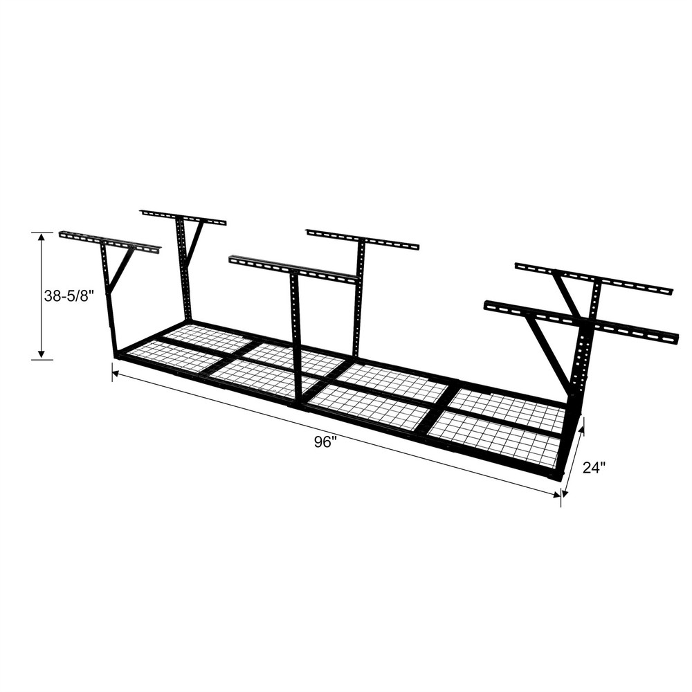 2FTx8FT Adjustable Ceiling Overhead Garage Storage Rack 450lbs Wall Tool Rack