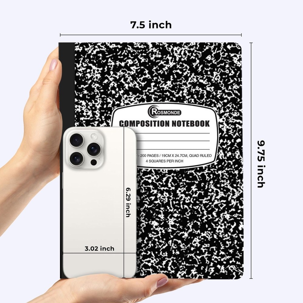 Rosmonde 12 Pack Graph Paper Composition Notebook, 200 Pages (100 Sheets), 4x...