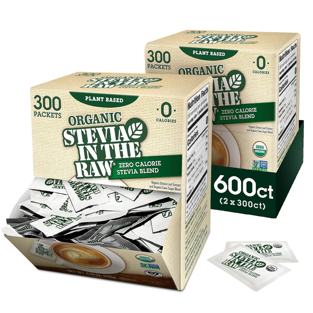 Stevia Organic Stevia Sweetener Packets, 300 Ct Box, 2 Pack, Zero Calorie Stevi