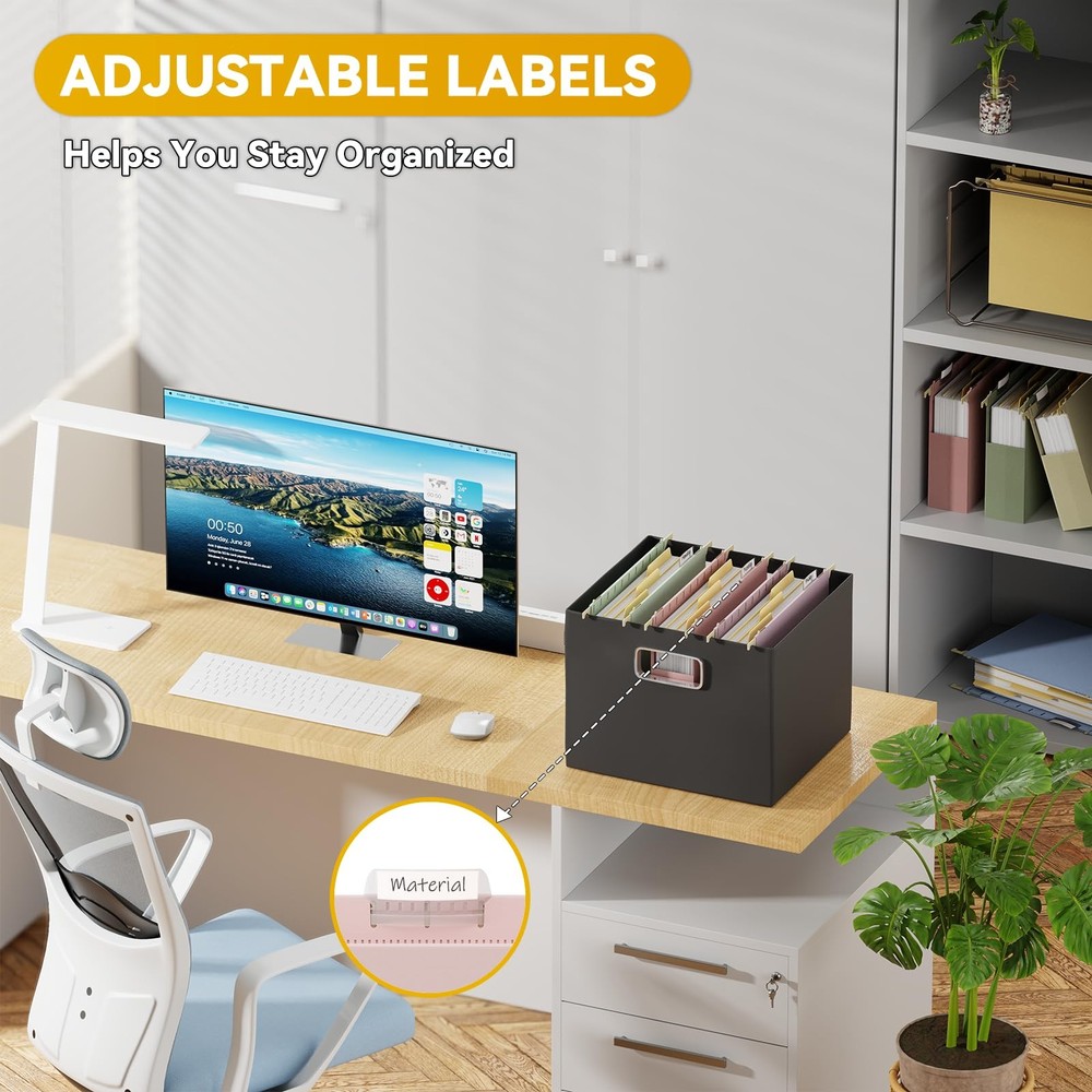 Letter Size Hanging File Folders Extra Capacity,2" Expandable Plastic Hanging...