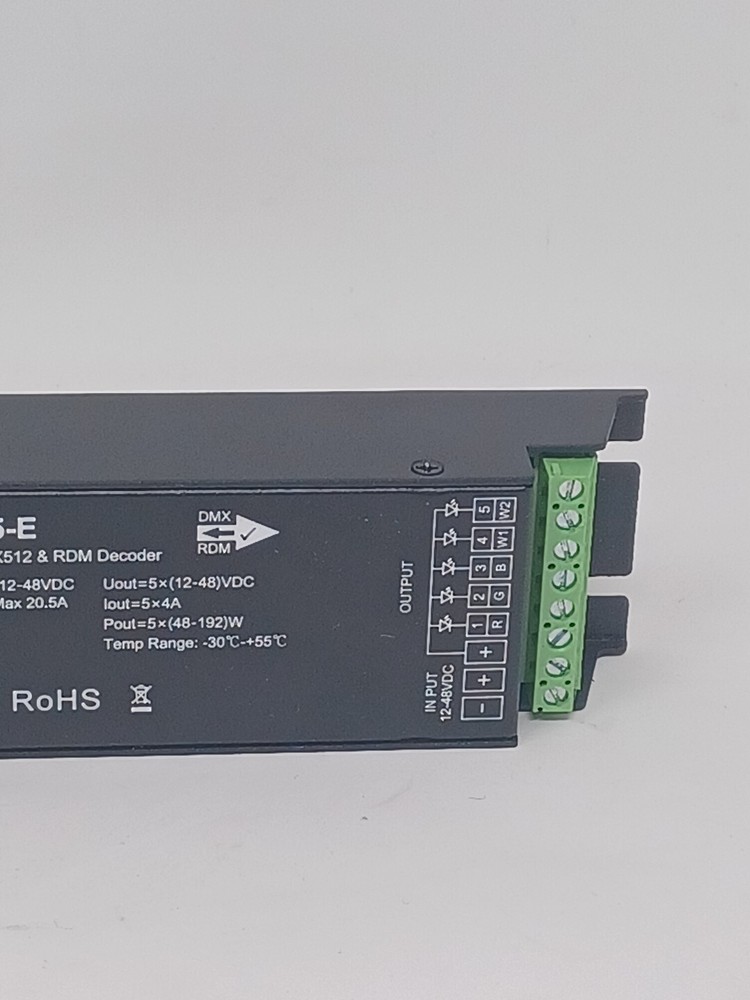 5CH DMX 512 & RDM Decoder RGB Controller DC12V 24V 48V PWM Dimming