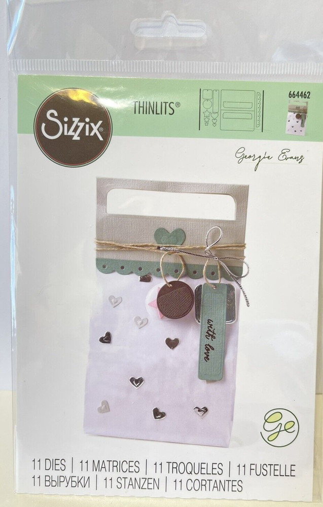 Sizzix THINLITS 664462 Georgie Evans Party Bag Topper  Metal Cutting Dies