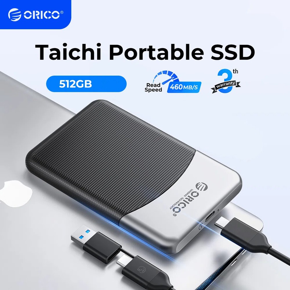 ORICO 1TB External SSD 2 in 1 Portable Solid State Drive USB C USB 3.2 PSSD