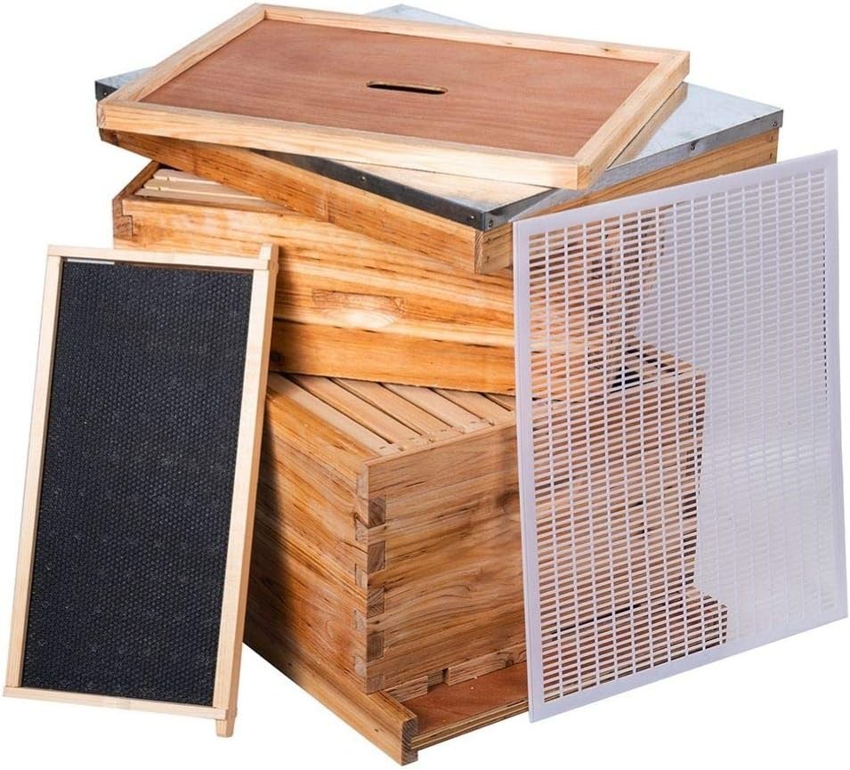 Beehive 8 Frame Bee Hives & Supplies Starter Kit Bee Hive Beginner Honey Bee