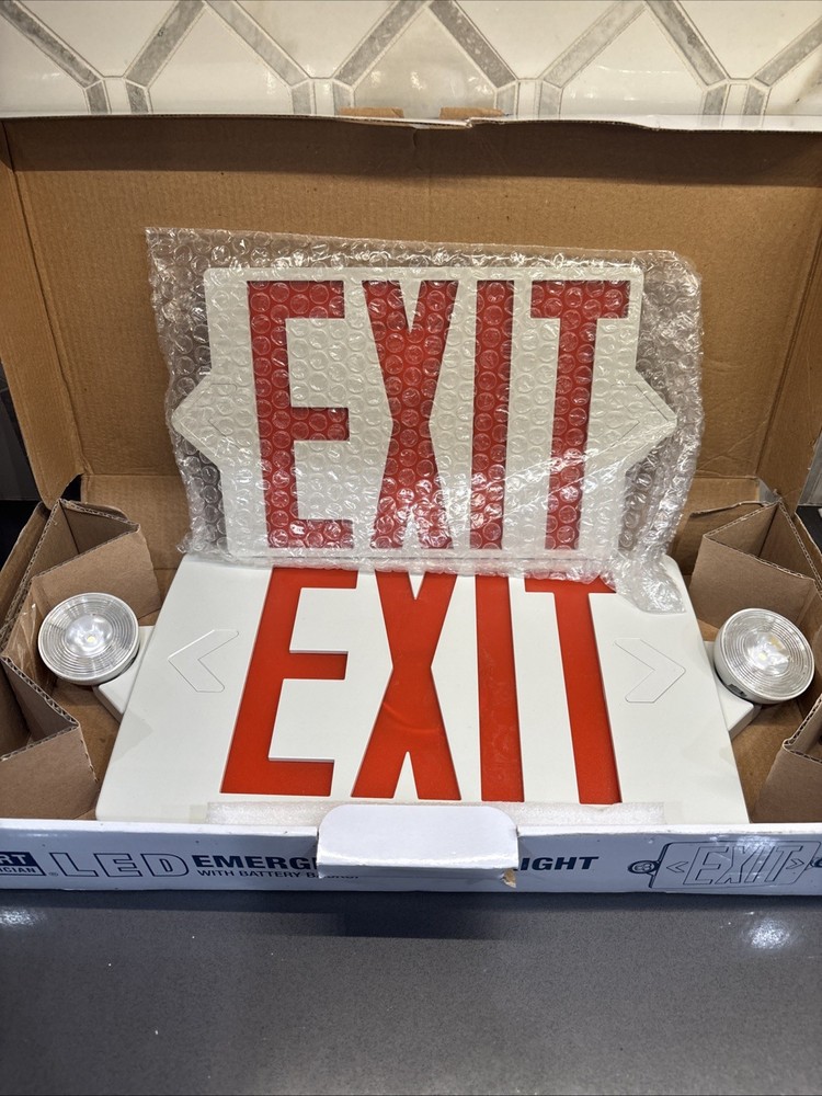 Smart Electrician LED Emergency/Exit Light Sign With Battery Backup New Open Box