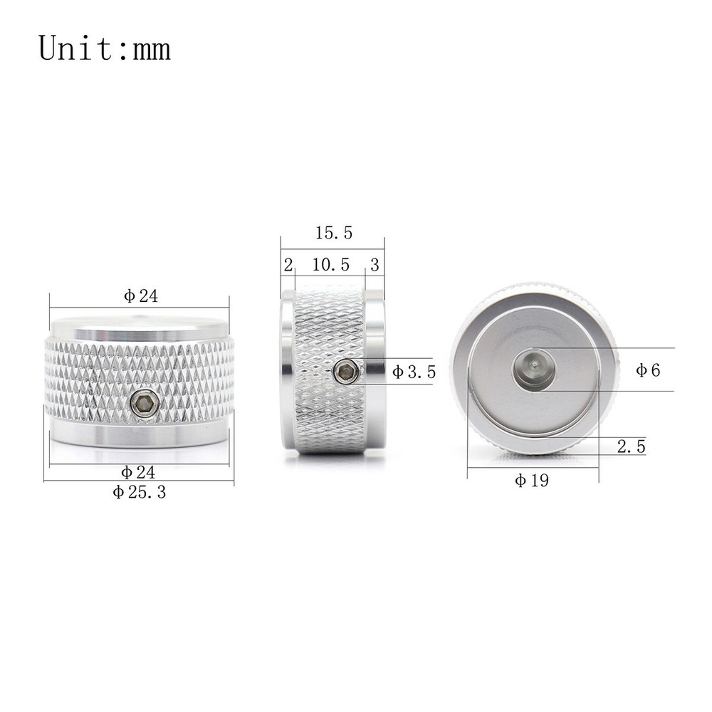 4Pcs Aluminum Guitar Knobs Electronic Control Pot Cap Volume Audio Knobs Red
