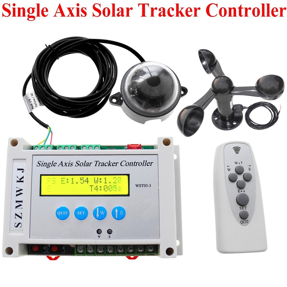 Single Axis Solar Tracker Controller W/ Anemometer for Solar Panel Auto Tracking