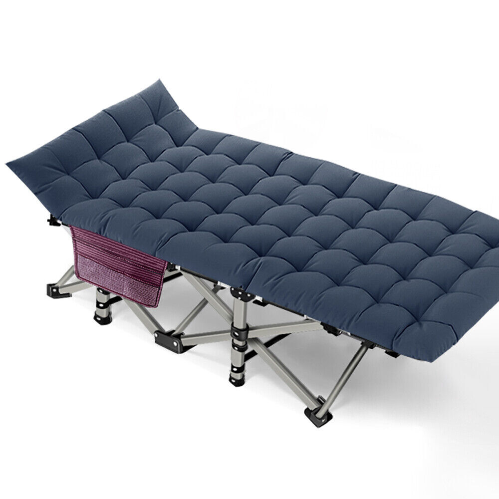 Folding Camping Cot Double Layer Oxford Sleeping Cots with Mattress, Carry Bag