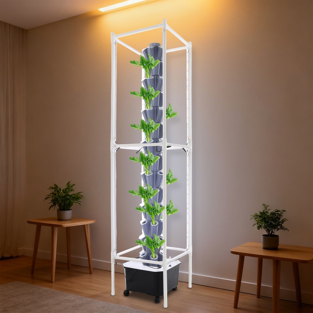 Vertical 70-Pots Hydroponics Tower w/Light Hydroponic Growing System Gardening