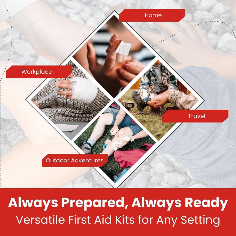 Mini First Aid Kit Bulk Multi Pack, 10 Pack, 50 per Kit, 500 Total Pieces for...