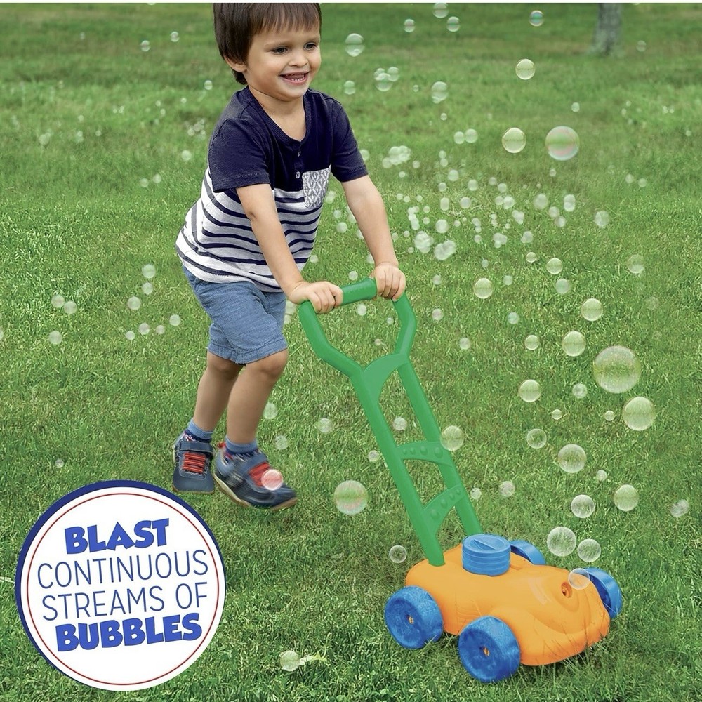 FUBBLES No Spill Bubble Motorized Mower Toy Ages 3+ Includes Bubble Solution NEW